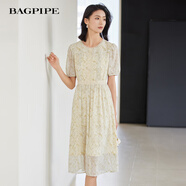 風(fēng)笛（Bagpipe）風(fēng)笛2024夏季新款女法式田園風(fēng)碎花連衣裙小清新氣質(zhì)收腰長裙女 花色 XL