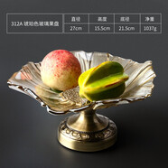 弗萊文茨（Flavinmci） 歐式精致水晶玻璃果盤家用客廳店用零食盤干果盤北歐風(fēng)格糖果盤 312-1高腳向日葵（果盤）