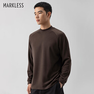 MARKLESS300G重磅長袖t恤男 春季新款蓄暖肌底衣插肩袖打底衫上衣CTB4603M 咖色 M