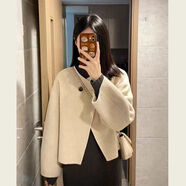歐迪惠（Oudihui）2025年新款小香風(fēng)連衣裙女秋冬季搭配一整套高級感韓劇套裝女裙子 66330杏色外套 S 【建議80-95斤】