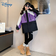 迪士尼（Disney）女童外套冬裝沖鋒衣三合一可拆卸大童秋冬款兒童2024新款女孩女款 紫色（夾棉外套） 160碼（建議身高145-155CM）