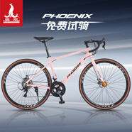 鳳凰公路自行車休閑競技變速鋁合金車架破風(fēng)賽車公路車內(nèi)走線 GT600 彎把 櫻花粉（禧瑪諾/藍(lán)圖） S （建議身高155-175cm） 16速 藍(lán)圖（彎把）閘變一體