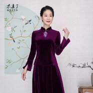 木真了上衣中式打底衫中國風(fēng)民族風(fēng)秋冬短款女上衣906 17色 L