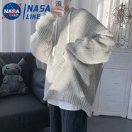 NASALIKE 國潮網(wǎng)紅連帽毛衣外套衛衣男針織衫加厚寬松夏季痞帥氣質(zhì)ins港風(fēng) 灰色 XL (關(guān)注店鋪禮品)