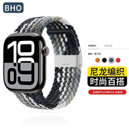 BHO【熱銷4萬+】適用蘋果手表表帶apple iwatch s10/s11表帶ultra3/2/s9/8/7磁吸編織se3/2男生女士款 卡扣版【黑巧色】 【44/45/46/49mm】表盤通用