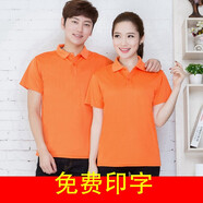 梵梧金凰 新款速干T恤班服定制翻領(lǐng)短袖t恤訂制團(tuán)隊(duì)旅游工作服裝diy文化衫廣告衫廠服工作服 桔色 L