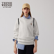 Teenie Weenie小熊女裝冬裝時(shí)尚學(xué)院風(fēng)簡(jiǎn)約休閑圓領(lǐng)衛衣套頭衫上衣DW 淺灰色 S (160)