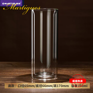 MARTIGUES 北歐家用玻璃杯雙層隔熱可愛(ài)水杯泡茶杯牛奶杯創(chuàng  )意咖啡杯子 350ML直款雙層杯單只 直款 1只