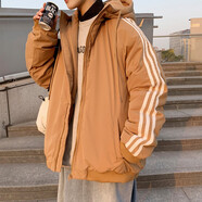 爾聽(tīng)棉服男冬季立領(lǐng)棉衣外套男韓版潮流寬松百搭加厚羽面包絨服棉襖服 M8912黃色 XL（120斤-140斤）