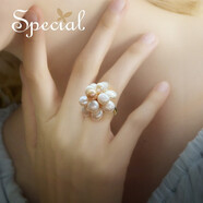 special巴洛克淡水珍珠戒指開口可調(diào)節(jié)氣質(zhì)優(yōu)雅食指戒 巴洛克珍珠戒指