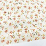 樸馥傲小碎花印花夏季布料連衣長(cháng)裙手工DIY服裝襯衫大擺裙不透印染面料 1橘色小花 半米