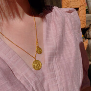 定歲土耳其金幣黃金太陽(yáng)吊墜999足金圓牌足金項(xiàng)鏈2025年新款女鎖骨鏈 999足金項(xiàng)鏈長(zhǎng)40cm約5.1克