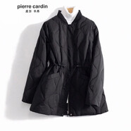 皮爾卡丹收腰顯瘦輕薄羽絨棉服女保暖棉衣外套 黑色 [短款女上衣/法式高級感/洋 2XL [建議140-160斤]