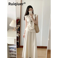RUIQIUER連衣裙女裝夏天衣服寬松休閑無袖套裝兩件套裙子女夏季2025新款 兩件套 S