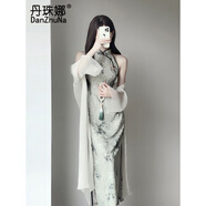 丹珠娜（DanZhuNa）新中式連衣裙女裝2025夏季新款氣質改良國風少女旗袍改良裙子夏天 9361開衫+旗袍（無飾品） M