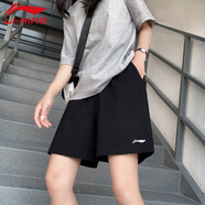 李寧短袖t恤女ins潮牌情侶款夏季國潮學(xué)生男女同款正肩半袖寬松上衣 透氣百搭短褲 XL (180/96A)