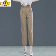 SORRYNAM西褲女夏季薄款褲淑女知性煙管褲2024新款卡其色墜感ol風(fēng)格九分褲 2221#卡其色 M 27【建議90-100斤】