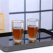 ORTOR玻璃茶具水具雙層玻璃杯茶杯水杯子大容量冷水壺涼水壺家用 錐形杯兩只裝