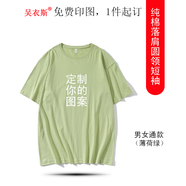 吳衣斯 班服定制t恤短袖重磅純棉t恤印logo文化衫工作服同學(xué)畢業(yè)聚會 1988薄荷綠色可定制 S可定制