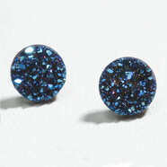 GEVILANG999足銀耳釘潮男士黑色單只潮人女酷帥晶簇單只復(fù)古耳環(huán)生日禮物 藍(lán)色晶簇銀耳釘一對 8MM規(guī)格