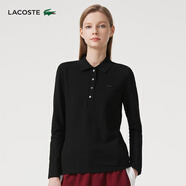 LACOSTE法國鱷魚經(jīng)典款時(shí)尚修身商務(wù)翻領(lǐng)長(zhǎng)袖POLO衫女|PF5464 031/黑色 M 38/M