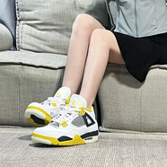 耐克（NIKE）aj鞋子男鞋女鞋 Air Jordan 4 運(yùn)動(dòng)休閑鞋aj4耐磨復(fù)古籃球鞋 AQ9129-101 白橙色 44