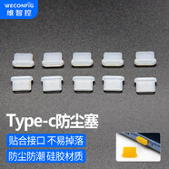 維智控Type-C防塵塞 適用于蘋(píng)果iPhone16/15 華為小米 安卓手機充電口通用耳機孔 透明色/硅膠材質(zhì) 5個(gè)