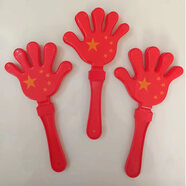 SunNovelty塑料拍手器 拍手板 助威道具 手拍器 國旗五星手拍鼓巴巴掌幼兒園 國旗加厚手拍10個(gè)裝