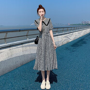 蘇洛琳（SULUOLIN）法式碎花雪紡連衣裙子夏天2023年夏季裝女士新款氣質(zhì)女神范衣服 圖片 L(建議：105-115斤)