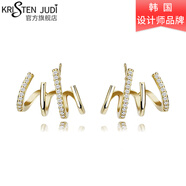KRISTEN JUDI新款個(gè)性耳環(huán)女銀針潮流氣質(zhì)耳墜小眾耳釘高級(jí)感網(wǎng)紅耳飾品送女友老婆生日圣誕禮物 金色耳環(huán)一對(duì)