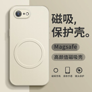 寄顏 適用蘋果蘋果6splus手機(jī)殼新款男iPhone6磁吸貼皮簡約純色潮牌防摔保護(hù)套 純色-古董白 蘋果6S