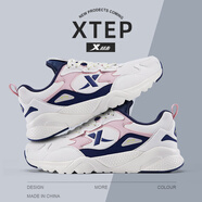 特步（XTEP）【空鏡】女鞋運(yùn)動鞋子女春夏季新品皮面防水老爹鞋女休閑跑步鞋 米紫(5962) 37