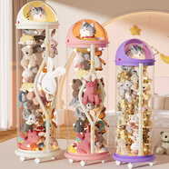 聚可愛(ài)娃娃收納神器拉鏈款毛絨玩偶收納桶兒童公仔玩具透明大容量整理筒 奶白色-171cm拉鏈宇航員款帶輪