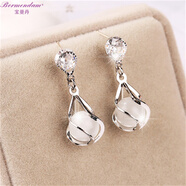 寶曼丹 BORMENDAM貓眼石耳墜耳環(huán)女高級感輕奢氣質(zhì)時(shí)尚百搭奢華風(fēng)水晶耳釘寶石耳飾 銀色