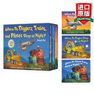 華研原版 挖土機(jī)晚上睡在哪里3冊 英文原版繪本 Where Do Diggers Trains and Planes Sleep at Night 3 英文版 進(jìn)口英語書籍