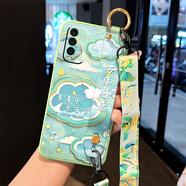 格蘭納適用紅米Note9手機(jī)殼4G5G版9A高顏值Note9Pro腕帶支架硅膠軟殼簡(jiǎn)約掛脖繩殼斜挎防摔保護(hù)套潮流 茶綠色-安寧勝意綠【送背帶】 紅米NOTE9 4G版