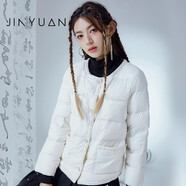 金苑短款羽絨服女冬小個(gè)子新款輕薄白鴨絨薄款外套J225103 杏色 S
