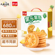 嘉士利果乐果香 零食饼干果酱夹心饼干早餐饼 凤梨味680g/整箱 零食礼盒