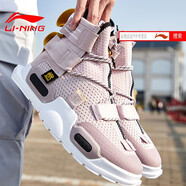 李寧（LI-NING）中國李寧紐約時(shí)裝周系列重燃男女同款新款潮流時(shí)尚高幫運動(dòng)鞋AGBP 冰紫色/標準白-6 41