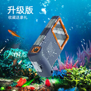 沃騰手機防水潛水殼游泳華為mate50蘋果15Promax水下拍攝像手機防水手機殼小米13保護套三星防水罩oppo 深藍(lán)橙拼色