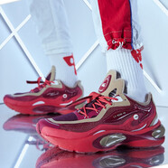李寧（LI-NING）跑步鞋中國(guó)李寧V8 1.5男子防滑透氣穩(wěn)定減震跑鞋 ARHQ049深甜菜紅/熏香杏-1 41