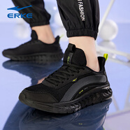 鴻星爾克（ERKE）男鞋運動鞋男2025年夏季新款網(wǎng)面透氣男士休閑旅游跑步鞋輕便跑鞋 正黑/酸橙綠3265 39