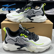 鴻星爾克（ERKE）紅星減震運動(dòng)鞋男輕便跑步鞋軟底老爹鞋網(wǎng)面透氣學(xué)生厚底休閑鞋子 正黑/熒光檸綠 39