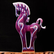 景德鎮(zhèn)隆賀陶瓷器擺件鈞瓷馬到成功創(chuàng)意家居客廳酒柜裝飾工藝品電視柜 美林馬