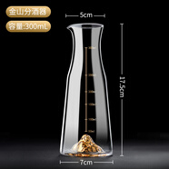 鐸璃玻璃紅酒白酒洋酒分酒器家用加厚白酒杯中式仿古小號醒酒器分酒壺 金山分酒器- 300ml