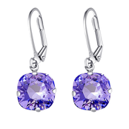 Martine Wester水晶耳環(huán)女時(shí)尚飾品生日情人節禮物方枕方形耳飾簡(jiǎn)約生日 紫色