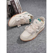 李寧惟吾Pro板鞋男鞋秋冬季款潮流休閑透氣低幫鞋子經(jīng)典百搭休閑鞋 蛋奶灰/松綠色 AECT045-2 惟吾PRO 43.5