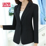 UKMR網(wǎng)紅小西裝七分袖女薄外套2025夏季新款韓版氣質(zhì)短款上衣休閑西服 221黑色 長(zhǎng)袖 3XL 130-140斤