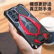龍豈 三星s24Ultra手機殼金屬邊框S25Ultra保護套三星s23u新款全包防摔硅膠氣囊外殼S9280加厚防塵至尊 三星S25Ultra 黑紅（金屬+軟硅膠）跑車(chē)
