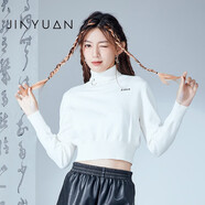 金苑（JINYUAN）高領(lǐng)短款針織衫女2022冬季新款修身內(nèi)搭線衣百搭H225109 米白 S